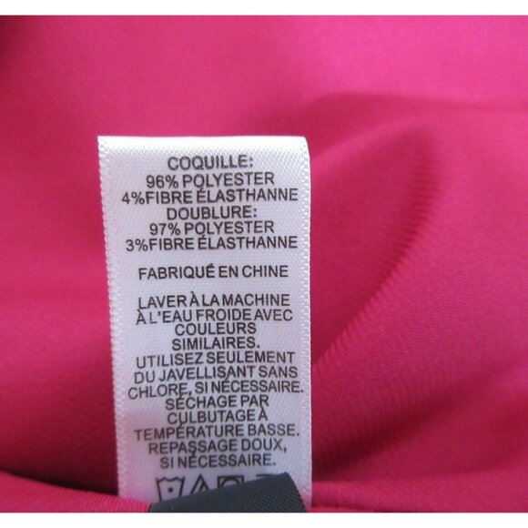 Express Womens Blouse Top Sz Medium Peplum Sleeveless Magenta Scoop Neck Zip - Picture 5 of 7